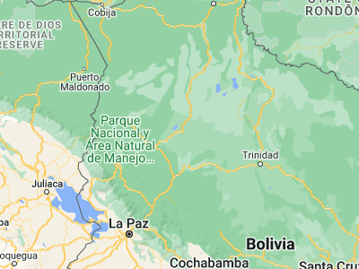 Map showing location of Santa Rosa (-14.16667, -66.88333)