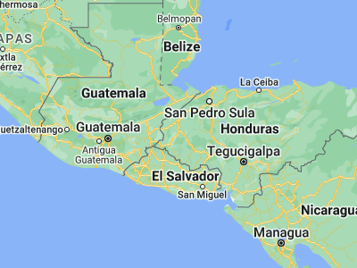 Map showing location of Santa Rosa de Copán (14.76667, -88.78333)