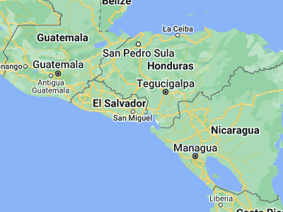 Map showing location of Santa Rosa de Lima (13.62472, -87.89361)