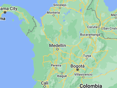 Map showing location of Santa Rosa de Osos (6.64738, -75.4603)