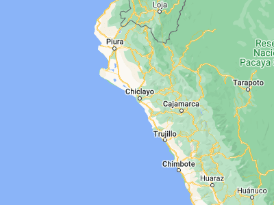 Map showing location of Santa Rosa (-6.88111, -79.91972)
