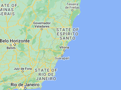 Map showing location of Santa Teresa (-19.93556, -40.60028)