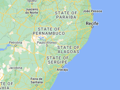Map showing location of Santana do Ipanema (-9.37833, -37.24528)