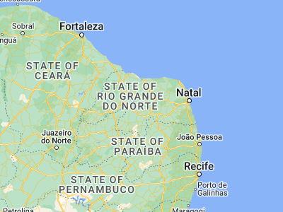 Map showing location of Santana do Matos (-5.9575, -36.65556)