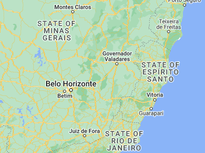 Map showing location of Santana do Paraíso (-19.36361, -42.56861)