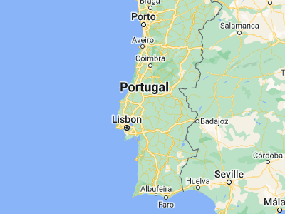 Map showing location of Santarém (39.23333, -8.68333)