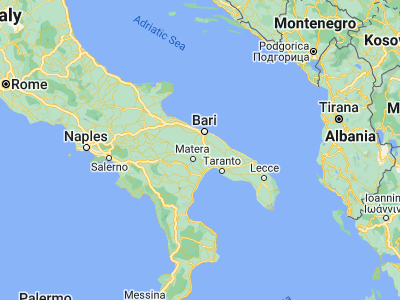 Map showing location of Santeramo in Colle (40.79303, 16.75529)