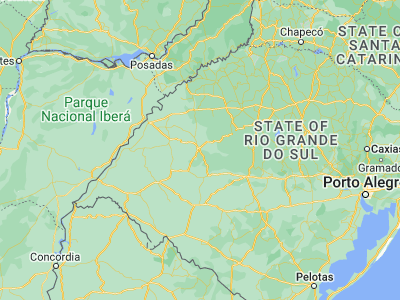 Map showing location of Santiago (-29.19167, -54.86722)