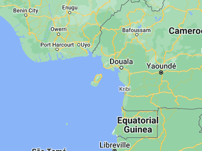 Map showing location of Santiago de Baney (3.6992, 8.9084)