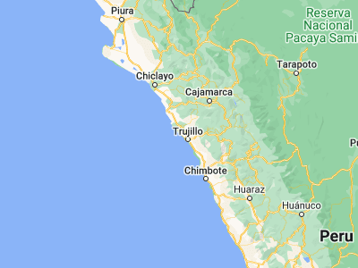 Map showing location of Santiago de Cao (-7.95889, -79.23917)