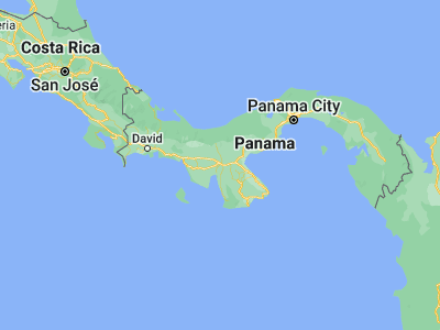 Map showing location of Santiago de Veraguas (8.1, -80.98333)