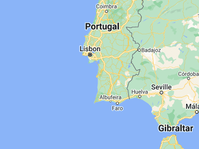 Map showing location of Santiago do Cacém (38.01694, -8.69475)