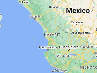 Map showing location of Santiago Ixcuintla (21.81102, -105.20789)