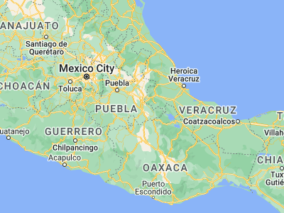 Map showing location of Santiago Miahuatlán (18.54524, -97.43746)
