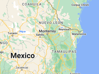 Map showing location of Santiago (25.42504, -100.15167)