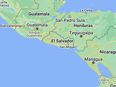 Map showing location of Santiago Nonualco (13.51667, -88.95)