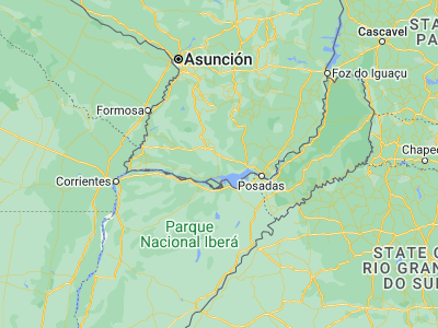 Map showing location of Santiago (-27.15, -56.78333)