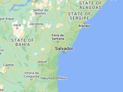 Map showing location of Santo Amaro (-12.54667, -38.71194)