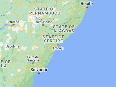 Map showing location of Santo Amaro das Brotas (-10.78889, -37.05444)