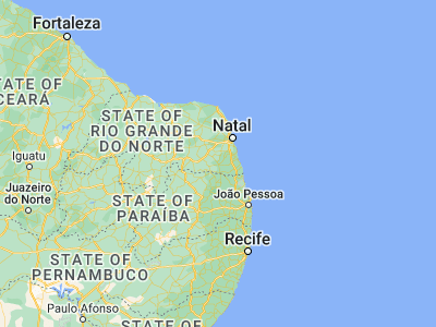 Map showing location of Santo Antônio (-6.31056, -35.47889)