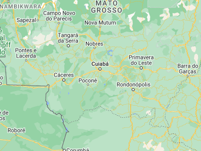 Map showing location of Santo Antônio do Leverger (-15.86556, -56.07667)
