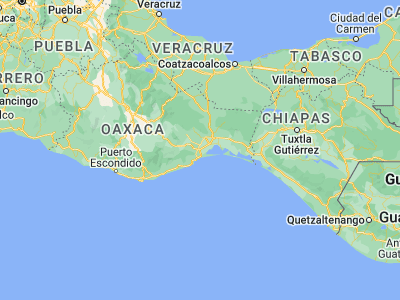 Map showing location of Santo Domingo Tehuantepec (16.31841, -95.24783)