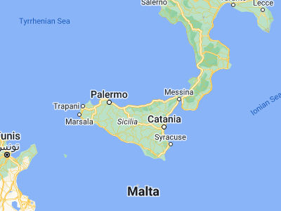 Map showing location of Santo Stefano di Camastra (38.01456, 14.34857)
