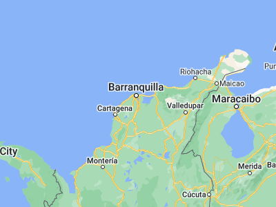 Map showing location of Santo Tomás (10.75773, -74.75451)