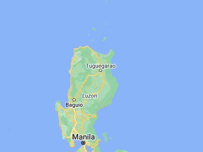 Map showing location of Santo Tomas (17.39972, 121.76455)