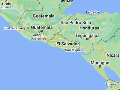 Map showing location of Santo Tomás (13.64083, -89.13333)