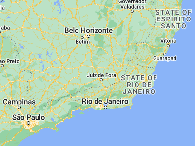 Map showing location of Santos Dumont (-21.45667, -43.5525)