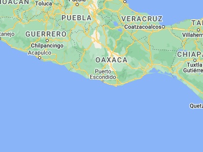 Map showing location of Santos Reyes Nopala (16.10694, -97.14435)