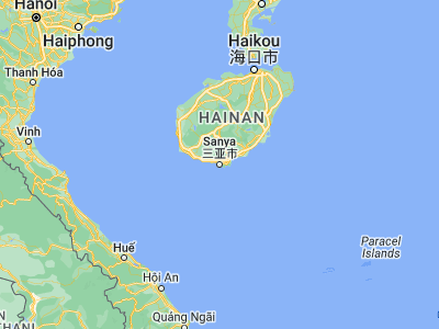 Map showing location of Sanya (18.24306, 109.505)