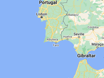 Map showing location of São Bartolomeu de Messines (37.26024, -8.2867)