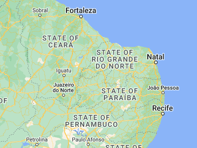 Map showing location of São Bento (-6.28333, -37.75)