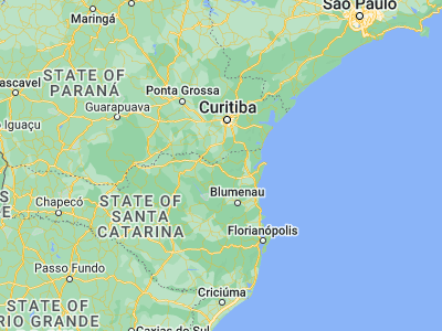 Map showing location of São Bento do Sul (-26.25028, -49.37861)