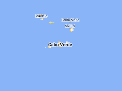 Map showing location of São Domingos (15.02438, -23.5625)