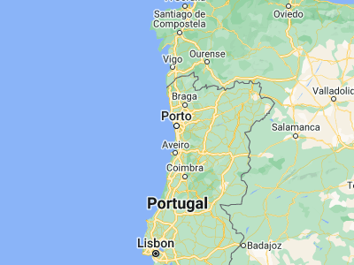 Map showing location of São Félix da Marinha (41.03555, -8.62258)