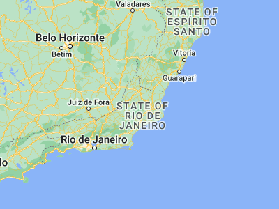 Map showing location of São Fidélis (-21.64611, -41.74694)