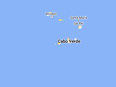 Map showing location of São Filipe (14.8961, -24.49556)
