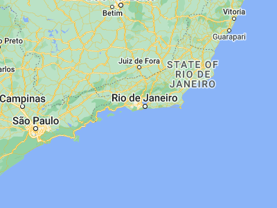Map showing location of São João de Meriti (-22.80389, -43.37222)