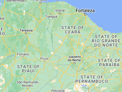Map showing location of São João dos Inhamuns (-6, -40.28333)
