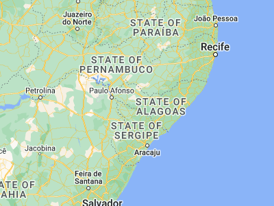 Map showing location of São José da Tapera (-9.55833, -37.38111)