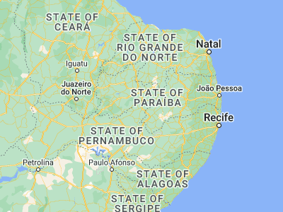 Map showing location of São José do Egito (-7.47889, -37.27444)