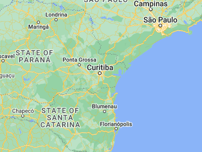 Map showing location of São José dos Pinhais (-25.53472, -49.20639)