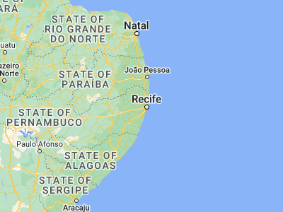 Map showing location of São Lourenço da Mata (-8.00222, -35.01833)