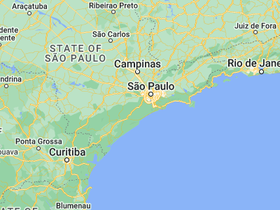 Map showing location of São Lourenço da Serra (-23.8525, -46.9425)