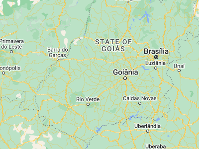 Map showing location of São Luís de Montes Belos (-16.525, -50.37222)