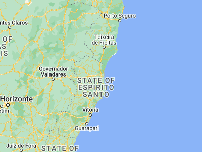Map showing location of São Mateus (-18.71611, -39.85889)
