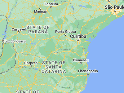 Map showing location of São Mateus do Sul (-25.87417, -50.38278)